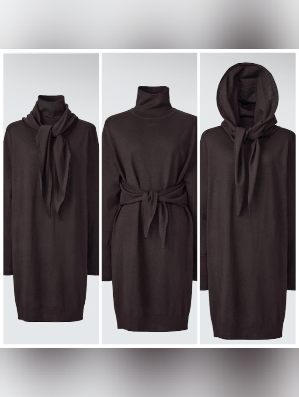 Uniqlo Merino Wool Blend 3 Way Dress Size M Minimalist